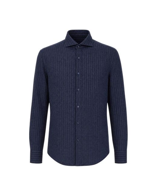 Brunello Cucinelli Blue Casual Shirts for men