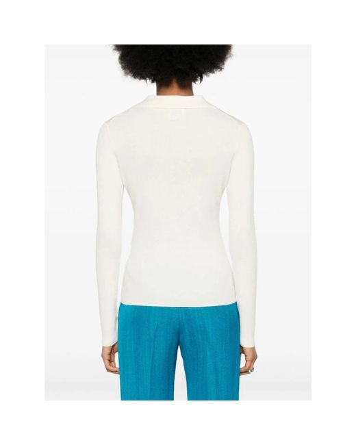 Allude White V-Neck Knitwear