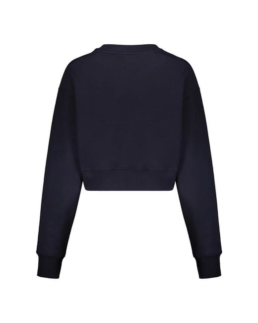Balmain Hoodies & Sweatvesten ,Blauw ,Katoen Crop Sweatshirt in het Blue