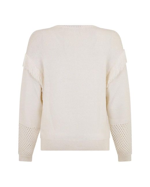 Moorer White Round-Neck Knitwear