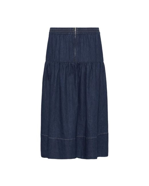 Part Two Denim Skirt in het Blue