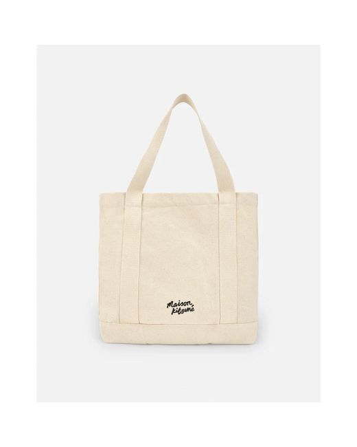 Maison Kitsuné Tote Bags in het White