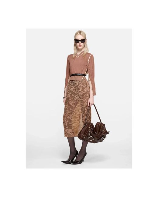 Acne Brown Midi Skirts