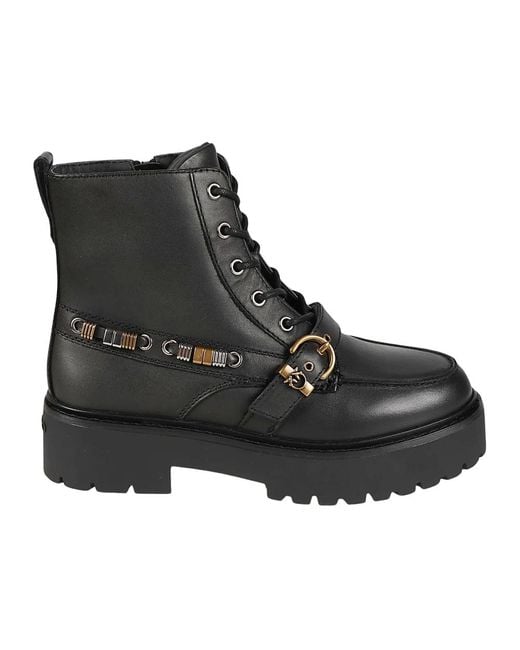 Pinko Black Lace-Up Boots