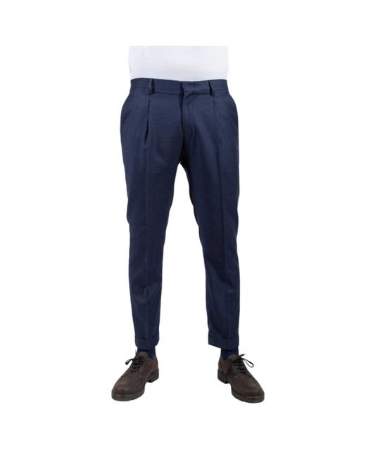 BRIGLIA Blue Slim-Fit Trousers for men