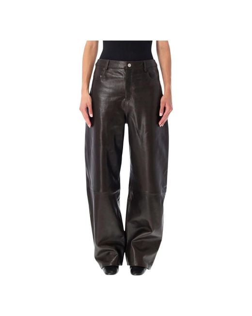 Arma Black Leather Trousers