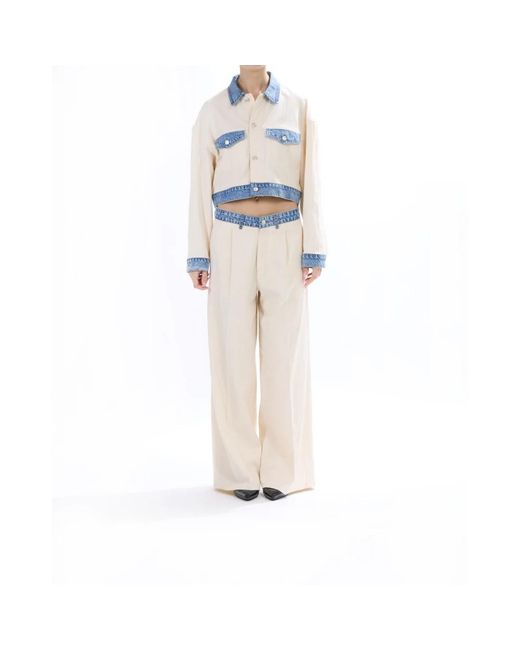 Moschino White Wide Trousers
