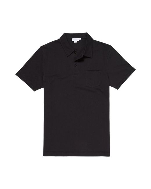 Sunspel Tops ,Zwart ,Katoen Riviera Polo in het Black voor heren