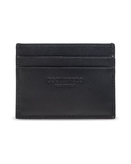 DSquared² Accessoires ,Zwart ,Leer Leren Kaarthouder in het Black voor heren