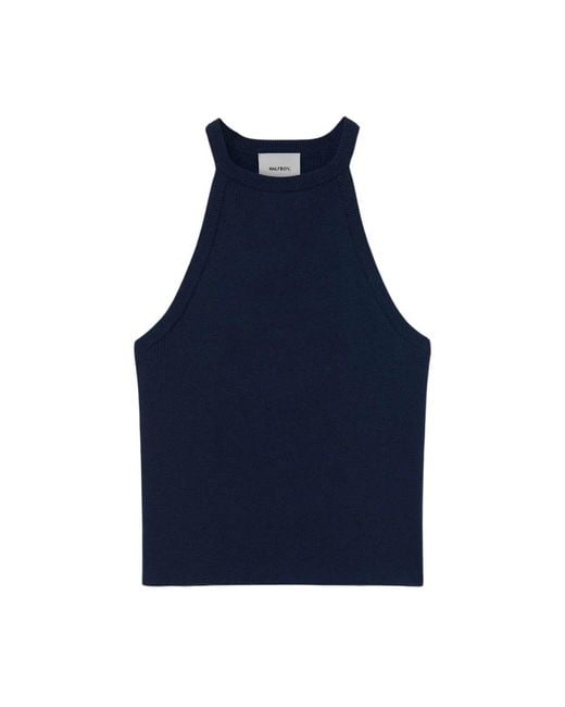 Sleeveless Tops Halfboy de color Blue