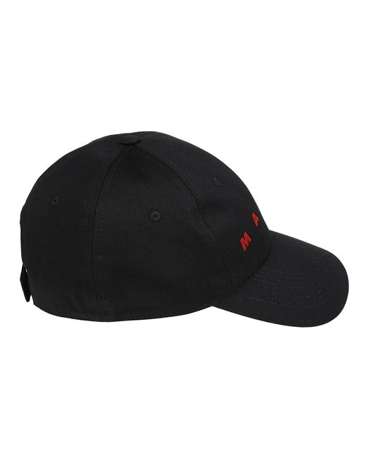 Marni Accessoires ,Zwart ,Katoen Katoenen Baseballpet Met Verstelbare Band in het Black voor heren