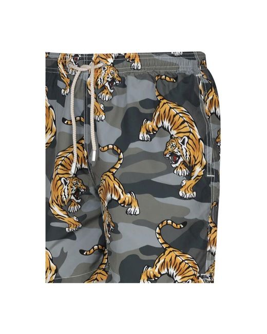 Mc2 Saint Barth Tiger print badehose multigrau in Blue für Herren