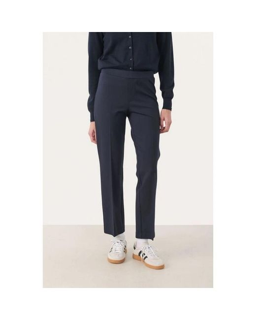 Part Two Blue Straight Trousers