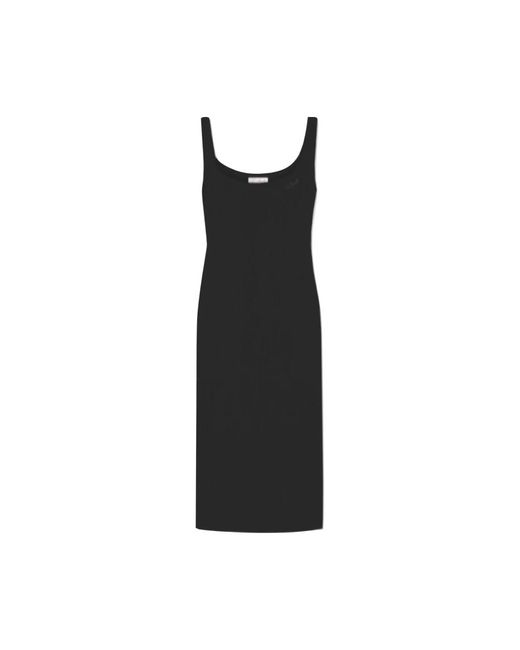 Mc2 Saint Barth Kleedjes ,Zwart ,Geribbelde Lange Jurk Diverse Kleuren in het Black
