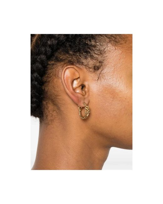 Ferragamo Metallic Hoop Earrings Gancini