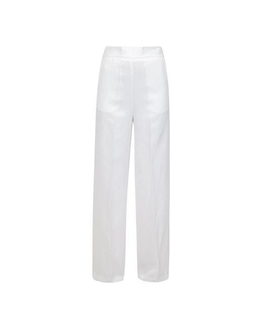 ALESSIA SANTI White Straight Trousers