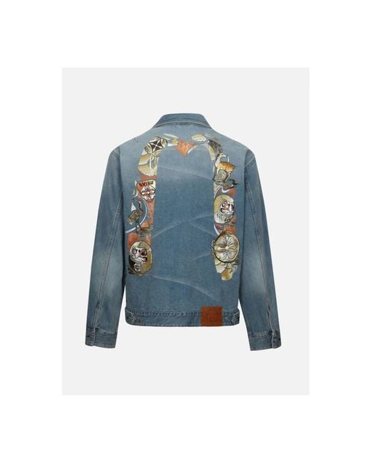 Evisu Blue Denim Jackets for men