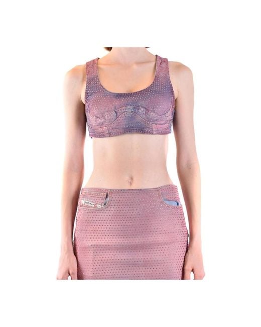 DIESEL Women's Purple Sleeveless Tops