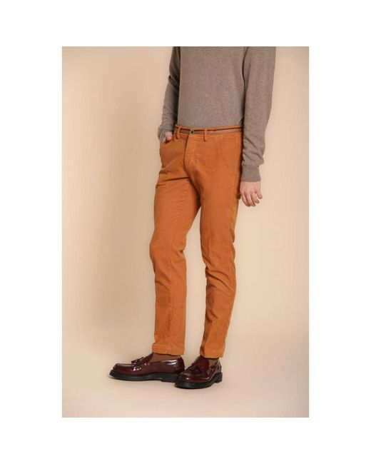 Mason's Broeken ,Katoen Winter Chino Broek in het Brown voor heren
