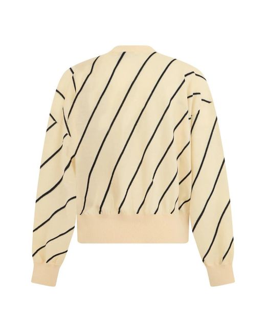 Versace Intarsia Gestreepte Vest in het Natural