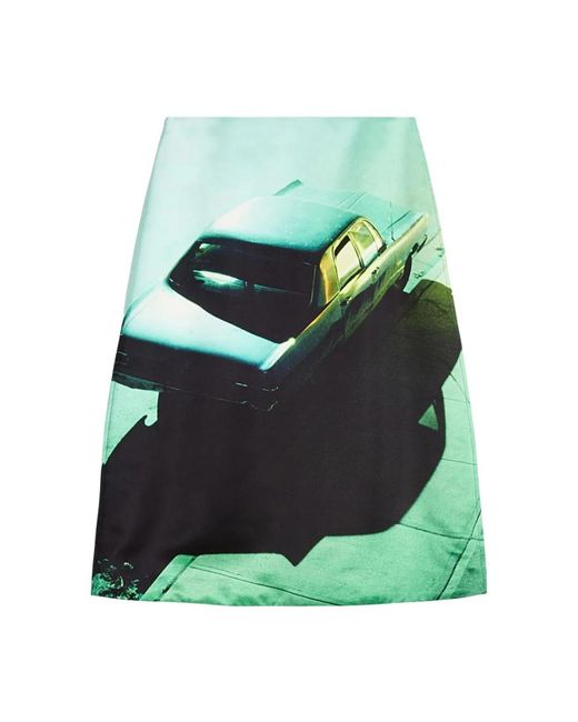 Jil Sander Rokken ,Veelkleurig ,Groene Auto Print Rok in het Green