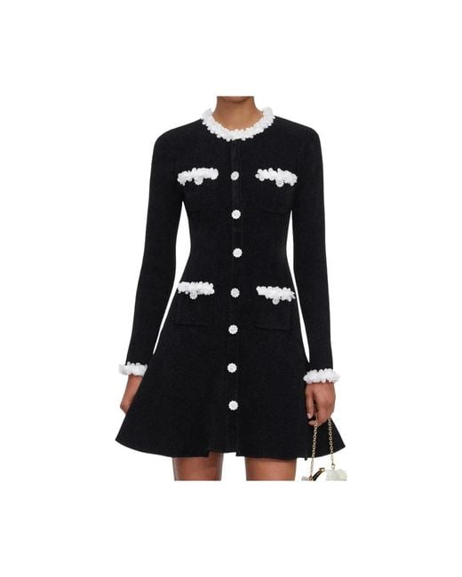 Self-Portrait Black Knitted Dresses