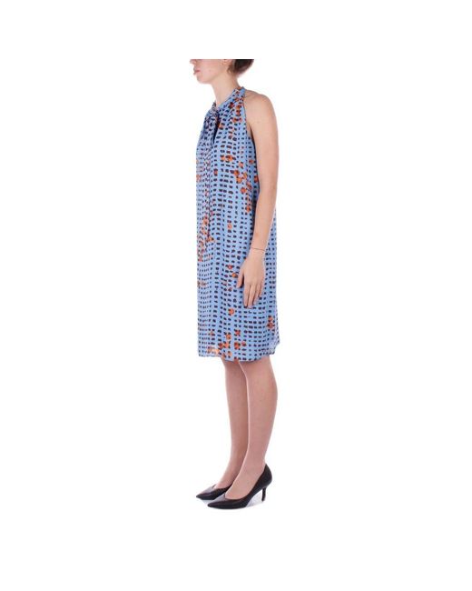 Manila Grace Blue Hellblaues kleid mit bindeschulterriemen ila grace