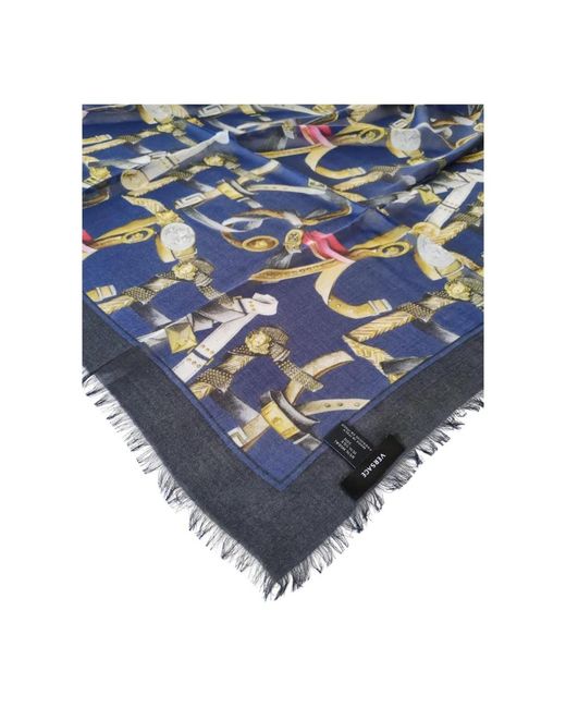 Versace Accessoires ,Veelkleurig ,Foulard Stola Pashmina Scialle in het Blue