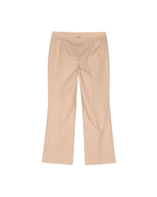 Cropped Trousers Twinset de color Natural