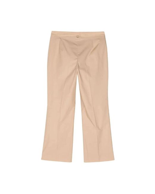 Cropped Trousers Twinset de color Natural