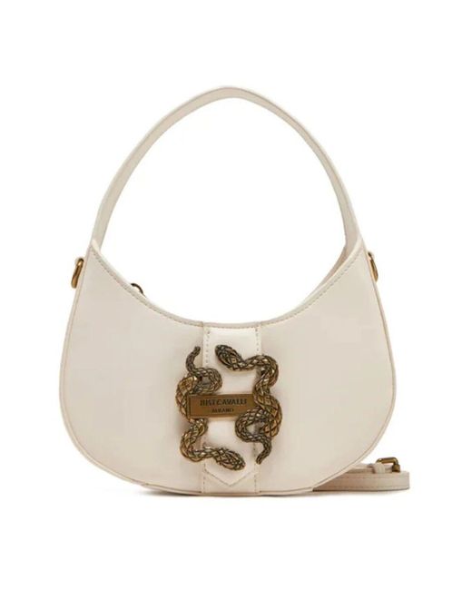 Just Cavalli Natural Iconic Snakes Schultertasche Weiß