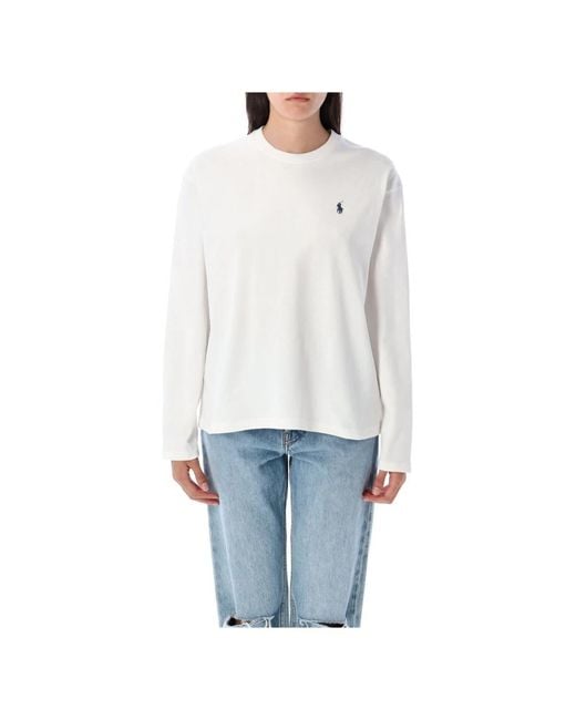 Polo Ralph Lauren White Long Sleeve Tops