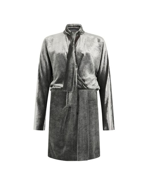 Alberta Ferretti Gray Short Dresses