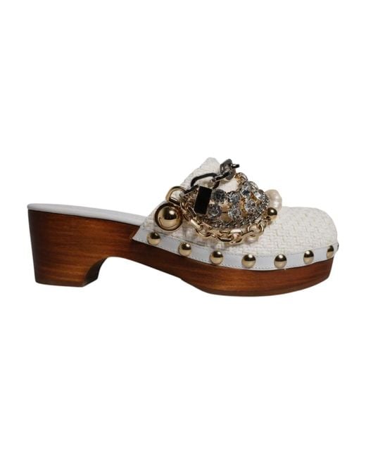 Dolce & Gabbana Brown Heeled Mules
