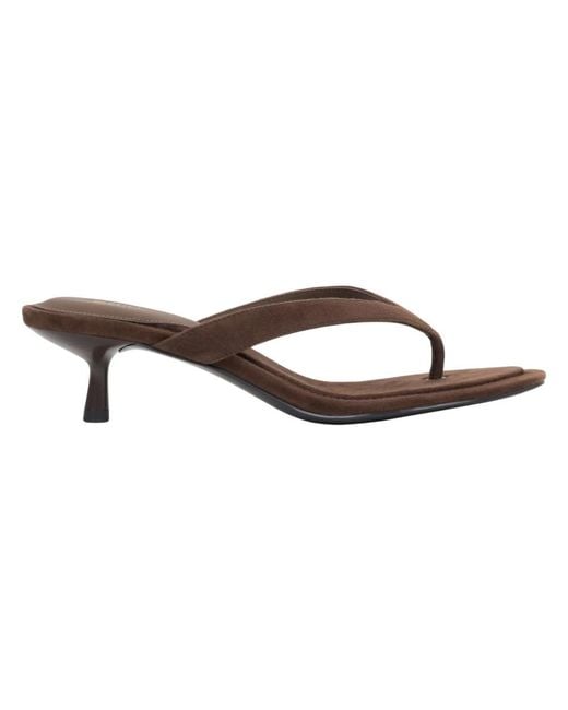 ESTRO Brown Heeled Mules