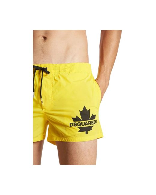 DSquared² Badmode ,Geel ,Polyester Swim Shorts in het Yellow voor heren