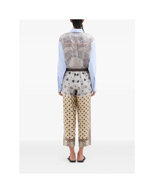 Pierre Louis Mascia Natural Cropped Trousers