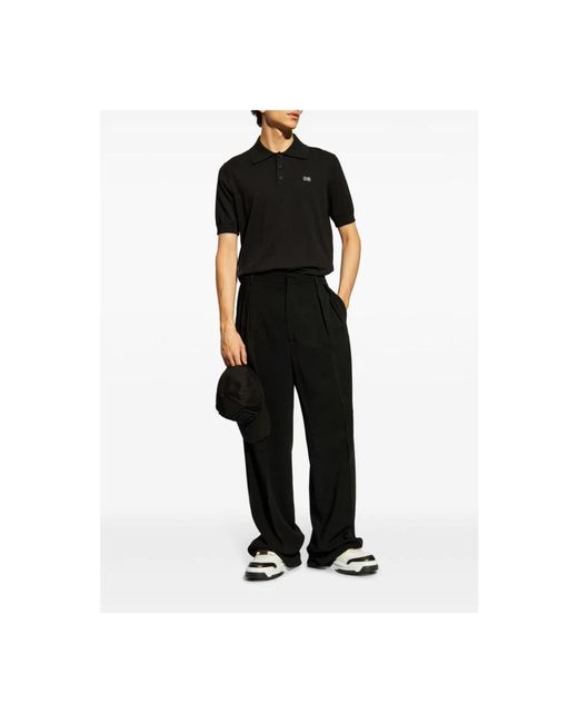 DSquared² Schwarzes poloshirt mit logopatch in Black für Herren