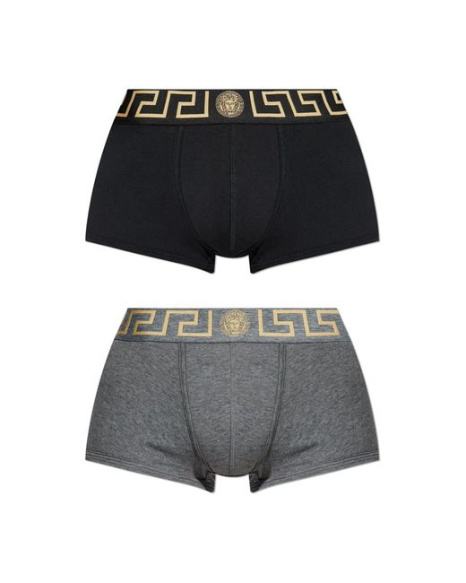 Versace Ondergoed ,Zwart ,Katoen Twee-Pack Boxershorts in het Black voor heren