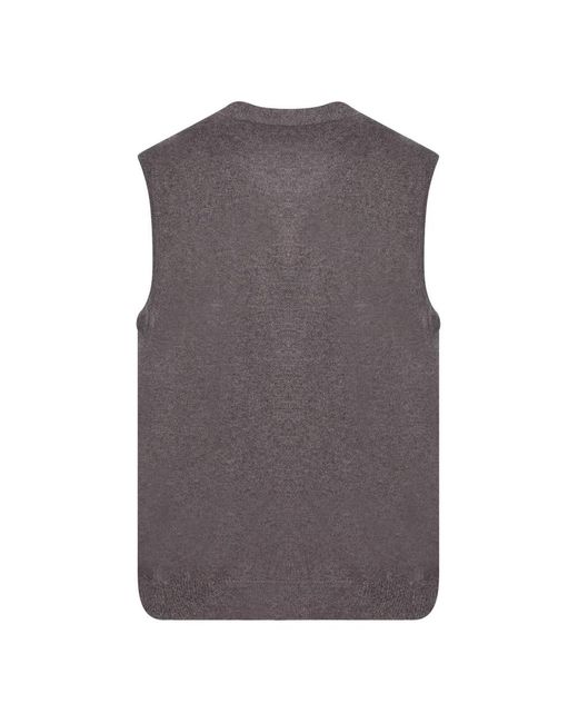 Dell'Oglio Brown Sleeveless Jumpers for men