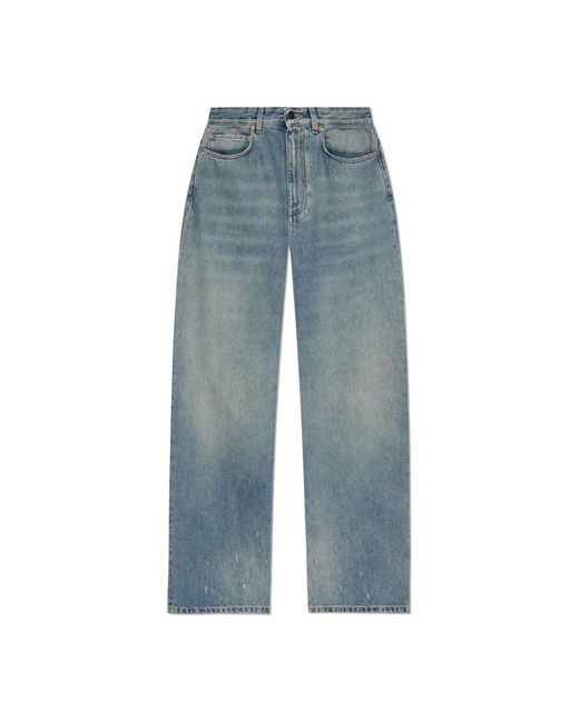 Balenciaga Wide Jeans in het Blue