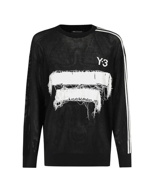 Y-3 Black Round-Neck Knitwear for men