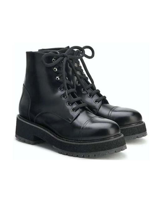 Agl Attilio Giusti Leombruni Black Schwarze lederstiefeletten mit schnürung
