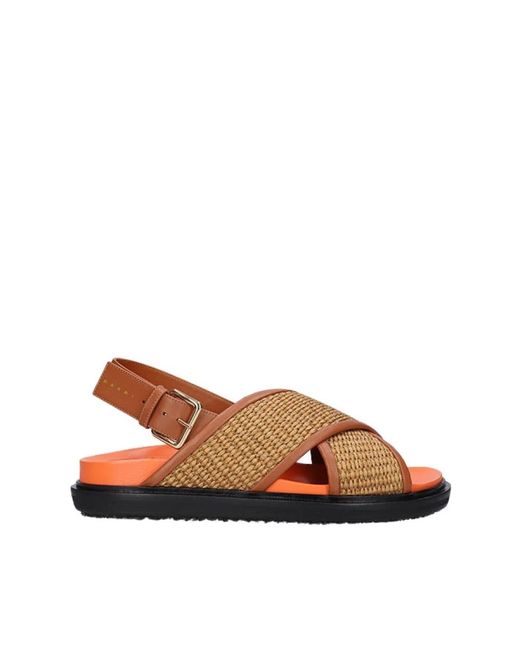 Flat Sandals Marni de color Brown