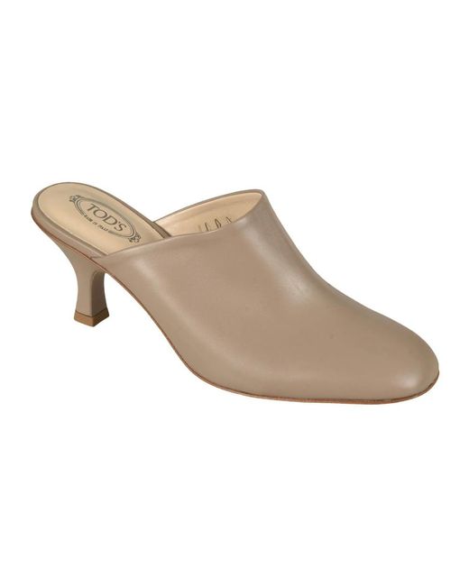 Tod's Brown Heeled Mules