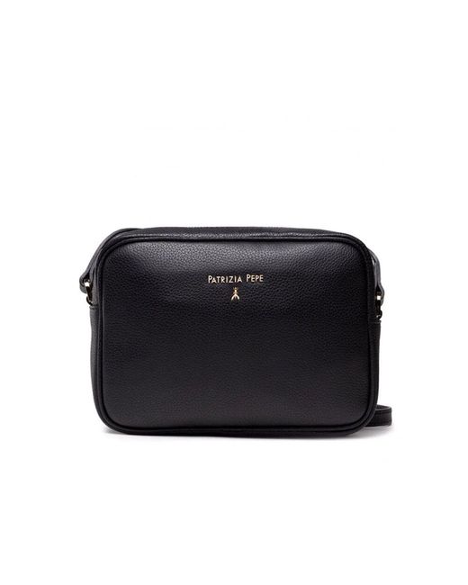 Patrizia Pepe Black Elegante leder umhängetasche