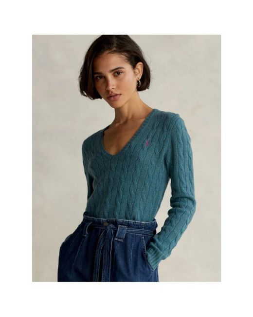 V-Neck Knitwear Polo Ralph Lauren en coloris Blue