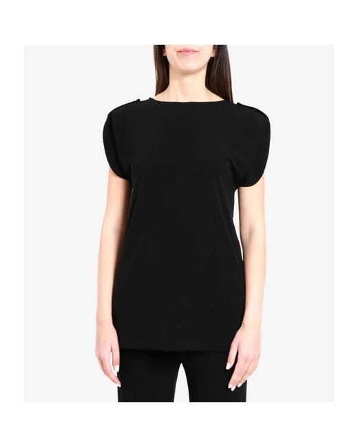 Fay Boot-Neck Jersey Top in het Black