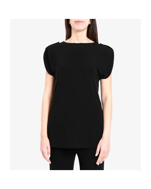 Fay Boot-Neck Jersey Top in het Black