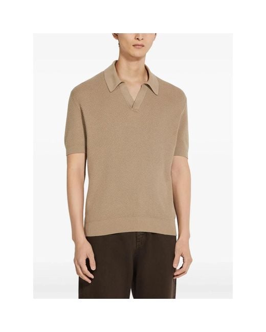 Zegna Natural V-Neck Knitwear for men